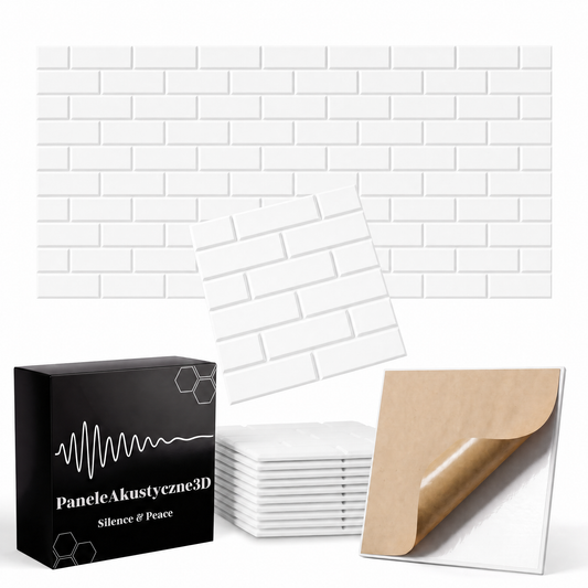 Panele akustyczne na ścianę samoprzylepne — CEGŁA 3D 30x30 (10 szt)