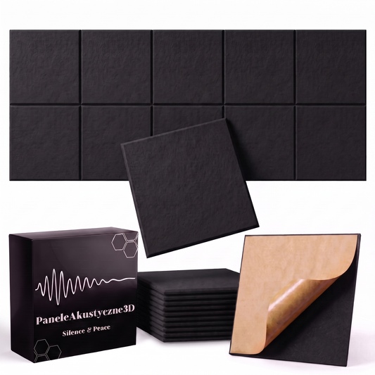 Panele akustyczne na ścianę samoprzylepne — TAFLA 3D 30x30 (10 szt)